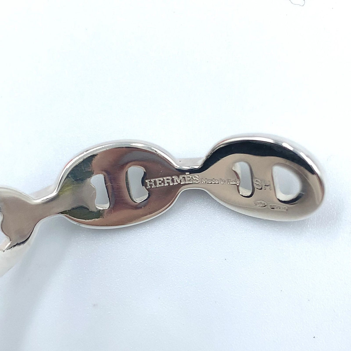 Hermes Chaine D'ancre Enchainee Silver Bangle Bracelet — view 4