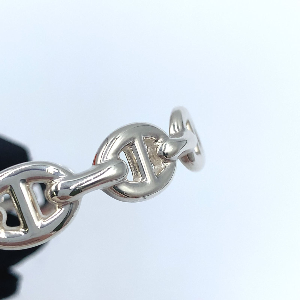 Hermes Chaine D'ancre Enchainee Silver Bangle Bracelet — view 6