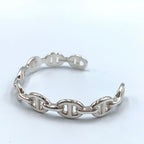 Hermes Chaine D'ancre Enchainee Silver Bangle Bracelet — view 2