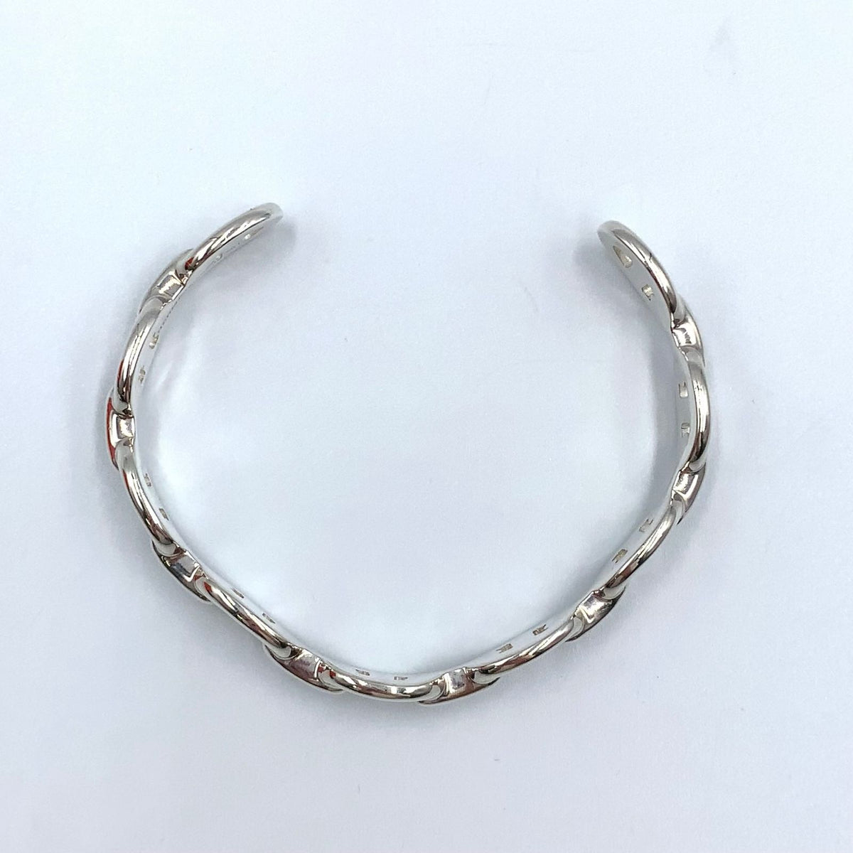 Hermes Chaine D'ancre Enchainee Silver Bangle Bracelet — view 3