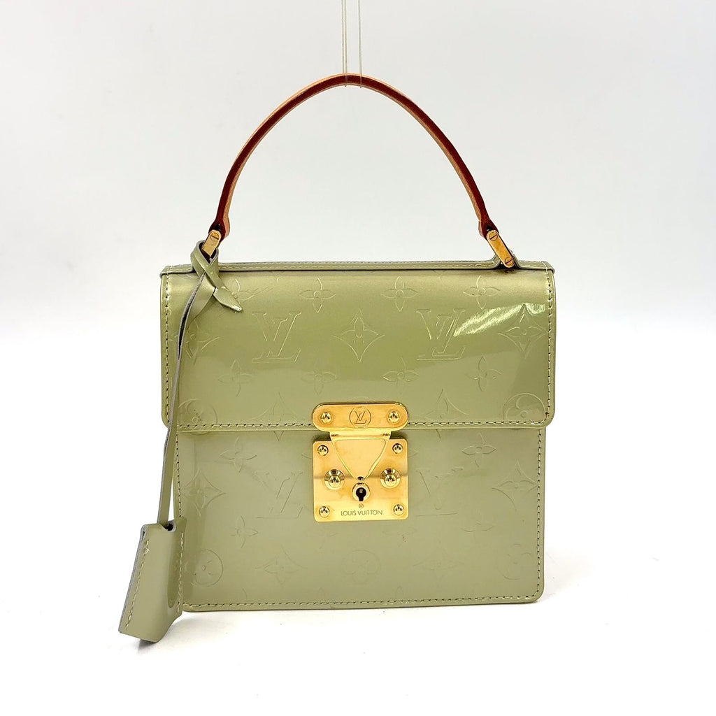 Louis Vuitton Spring Street Monogram Vernis Gri Leather Enamel Light Green
