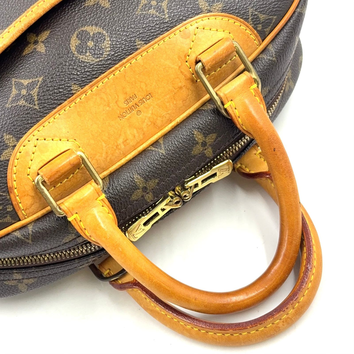 Louis Vuitton Monogram Leather Brown Light Handbag Gold — view 5