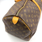Louis Vuitton Keepall 55 Monogram Leather Brown Light Boston Bag Gold — view 5