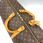 Louis Vuitton Keepall 55 Monogram Leather Brown Light Boston Bag Gold — view 8