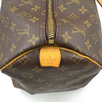 Louis Vuitton Keepall 55 Monogram Leather Brown Light Boston Bag Gold — view 4