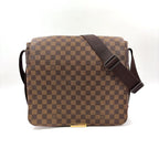 Louis Vuitton Bastille Damier Ebene Leather Brown Shoulder Bag Gold