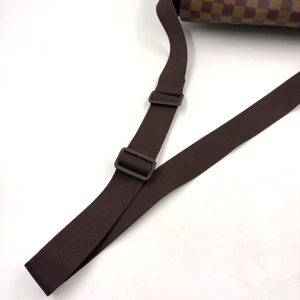 Louis Vuitton Bastille Damier Ebene Leather Brown Shoulder Bag Gold — view 5