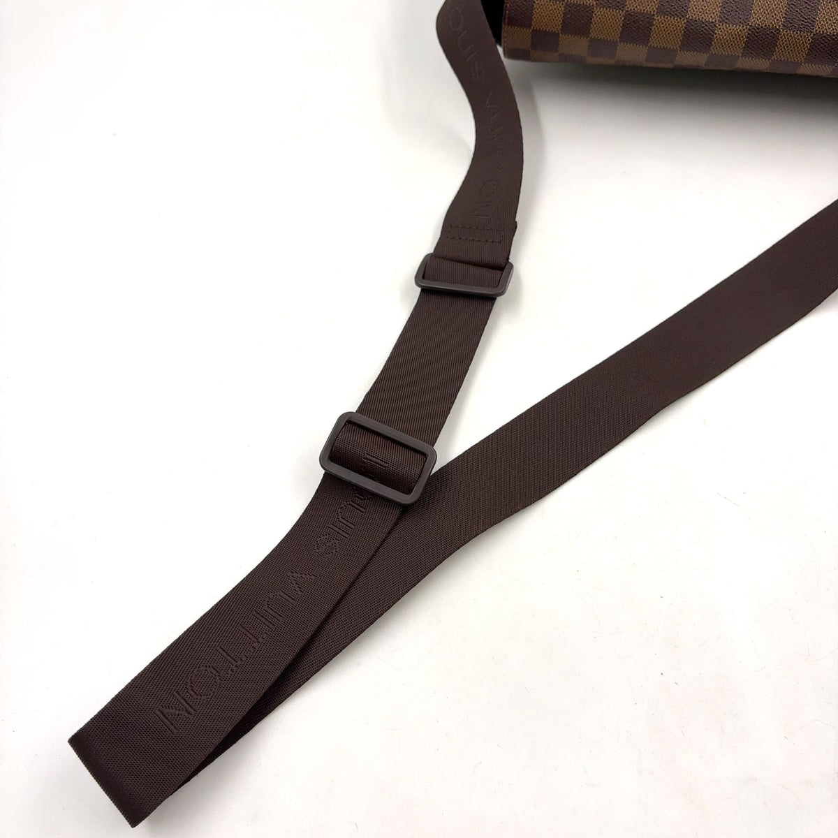 Louis Vuitton Bastille Damier Ebene Leather Brown Shoulder Bag Gold — view 5