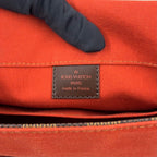 Louis Vuitton Bastille Damier Ebene Leather Brown Shoulder Bag Gold — view 4