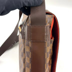Louis Vuitton Bastille Damier Ebene Leather Brown Shoulder Bag Gold — view 6
