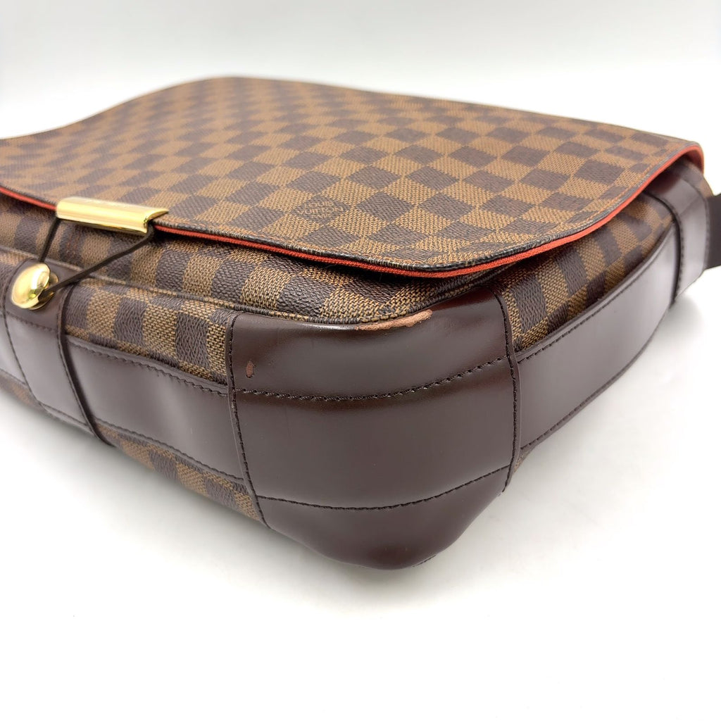 Louis Vuitton Bastille Damier Ebene Leather Brown Shoulder Bag Gold — view 8