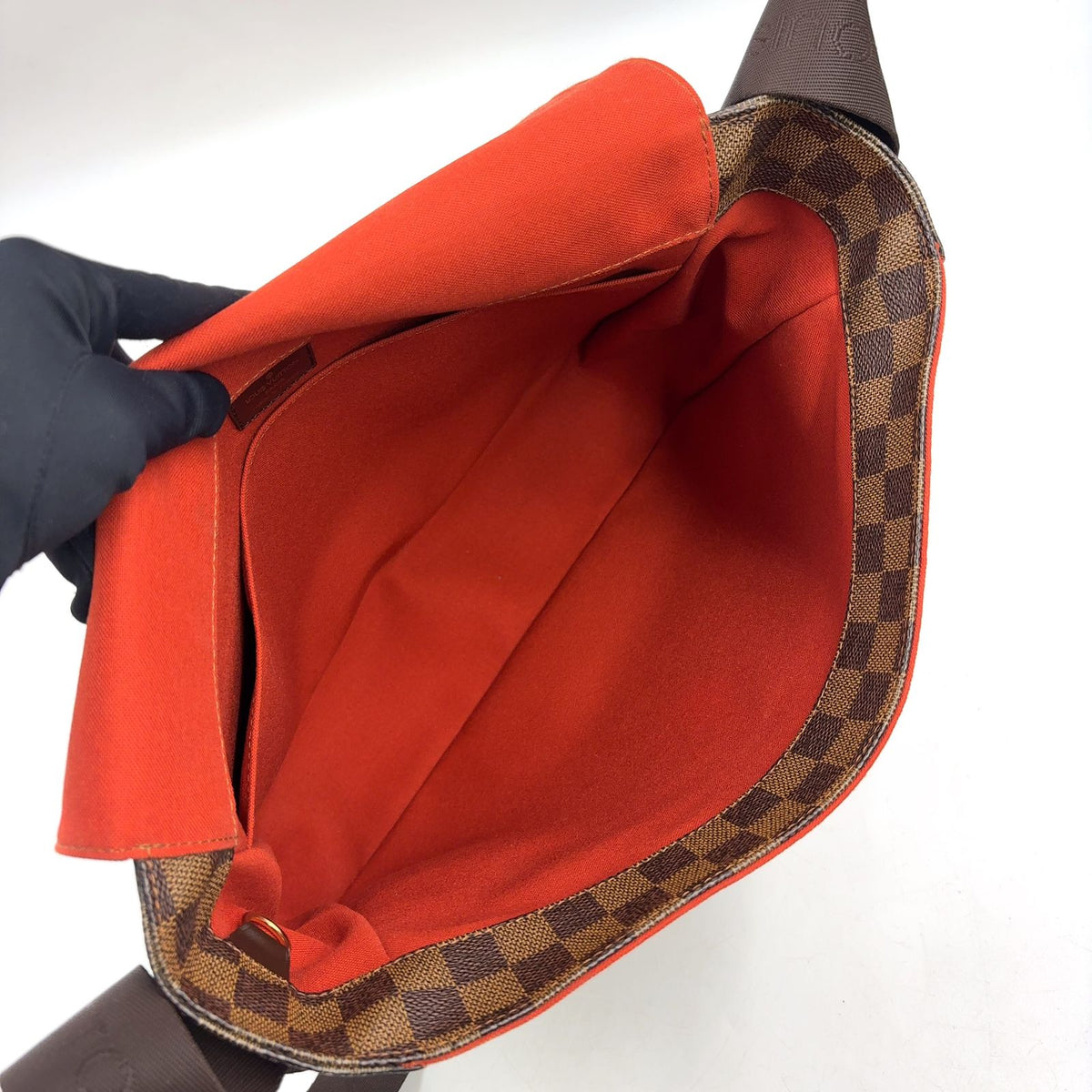 Louis Vuitton Bastille Damier Ebene Leather Brown Shoulder Bag Gold — view 3