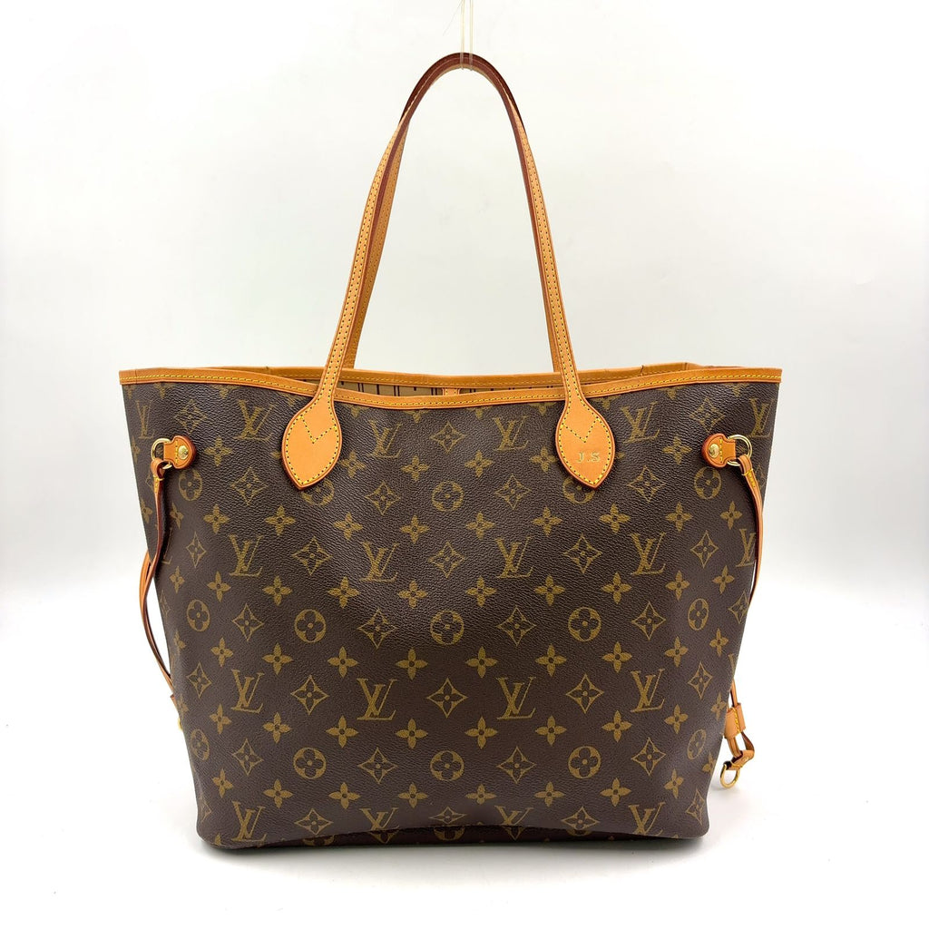 Louis Vuitton Neverfull MM Monogram Leather Brown Light Tote Gold