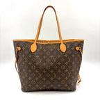 Louis Vuitton Neverfull MM Monogram Leather Brown Light Tote Gold