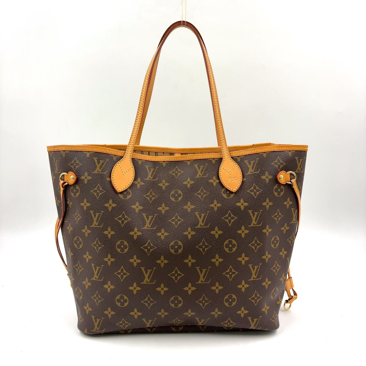 Louis Vuitton Neverfull MM Monogram Leather Brown Light Tote Gold