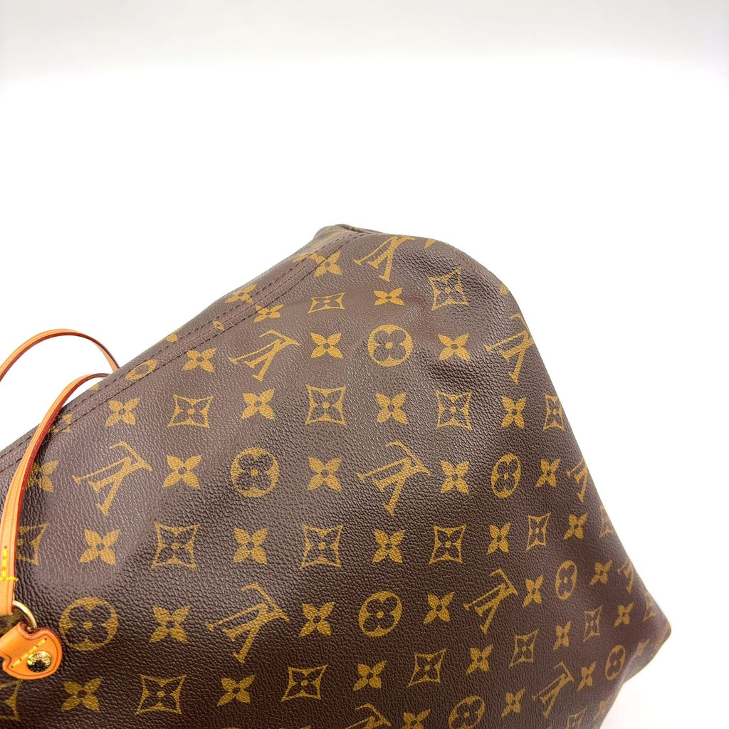 Louis Vuitton Neverfull MM Monogram Leather Brown Light Tote Gold — view 8