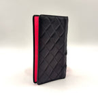 Chanel Cambon Line CC Logo Patent Leather Pink Black Bifold Wallet Silver — view 2
