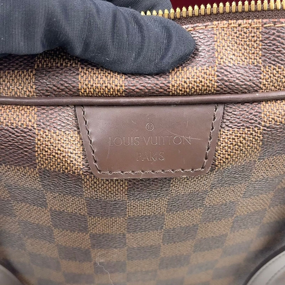 Louis Vuitton Rivington PM Damier Ebene Leather Brown Shoulder Bag Gold — view 4