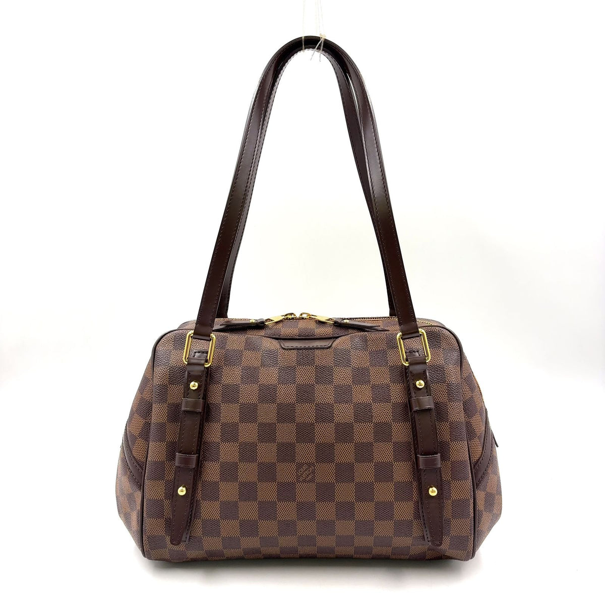 Louis Vuitton Rivington PM Damier Ebene Leather Brown Shoulder Bag Gold