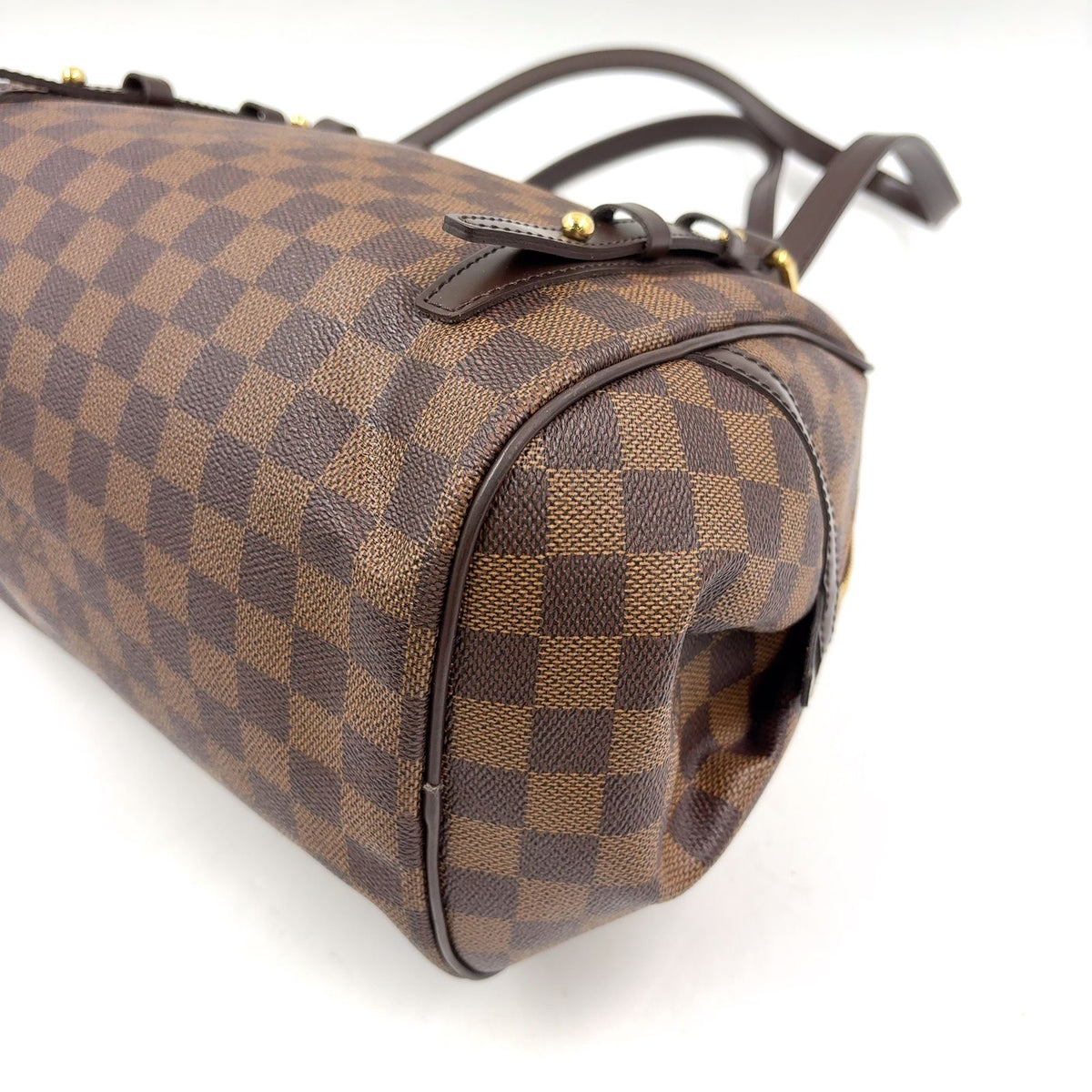 Louis Vuitton Rivington PM Damier Ebene Leather Brown Shoulder Bag Gold — view 8