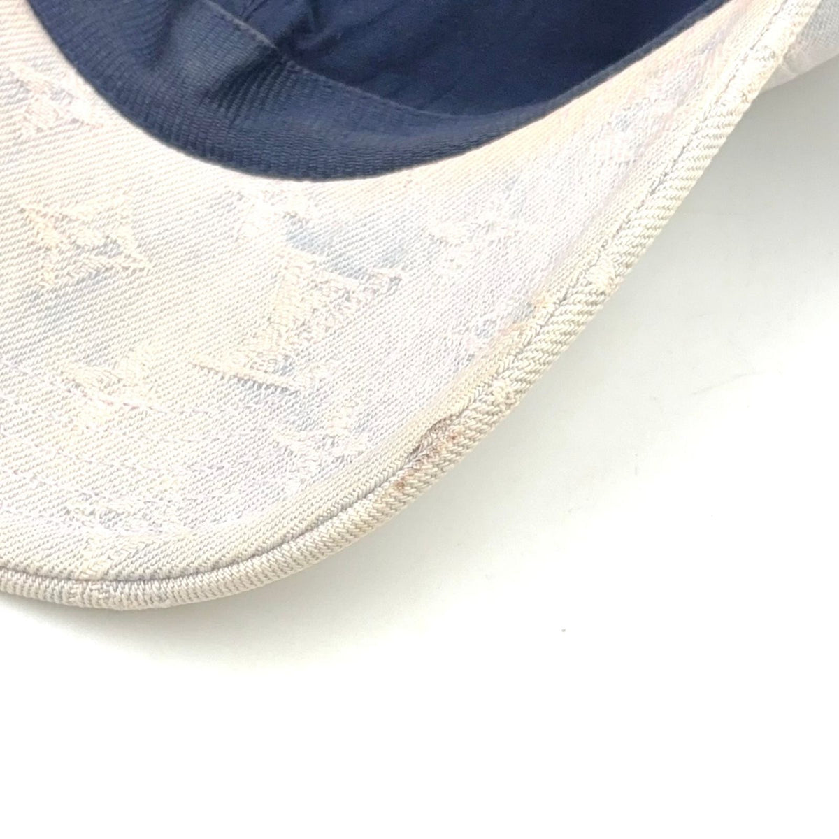 Louis Vuitton Cap Denim Monogram Production Leather Light Brown Blue Hat — view 6