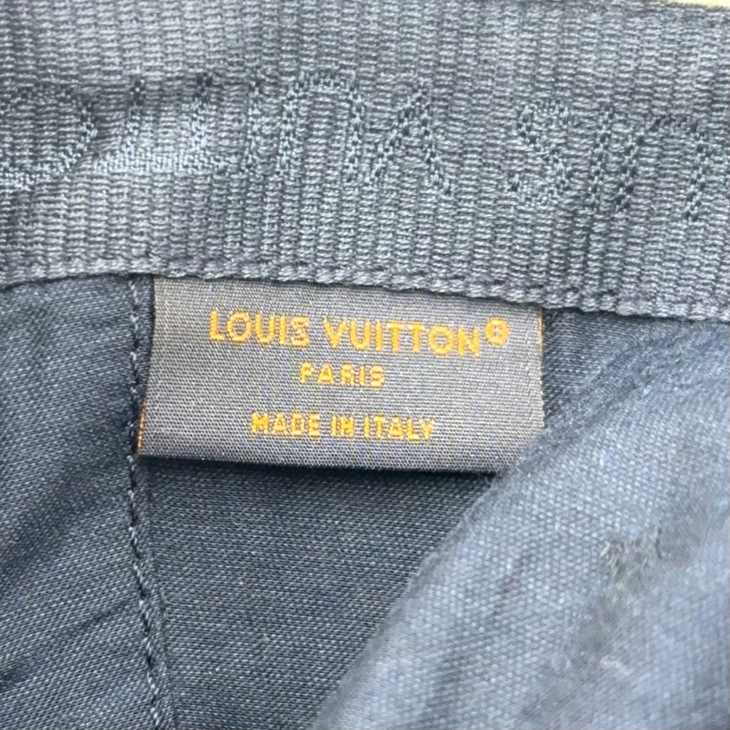 Louis Vuitton Cap Denim Monogram Production Leather Light Brown Blue Hat — view 5