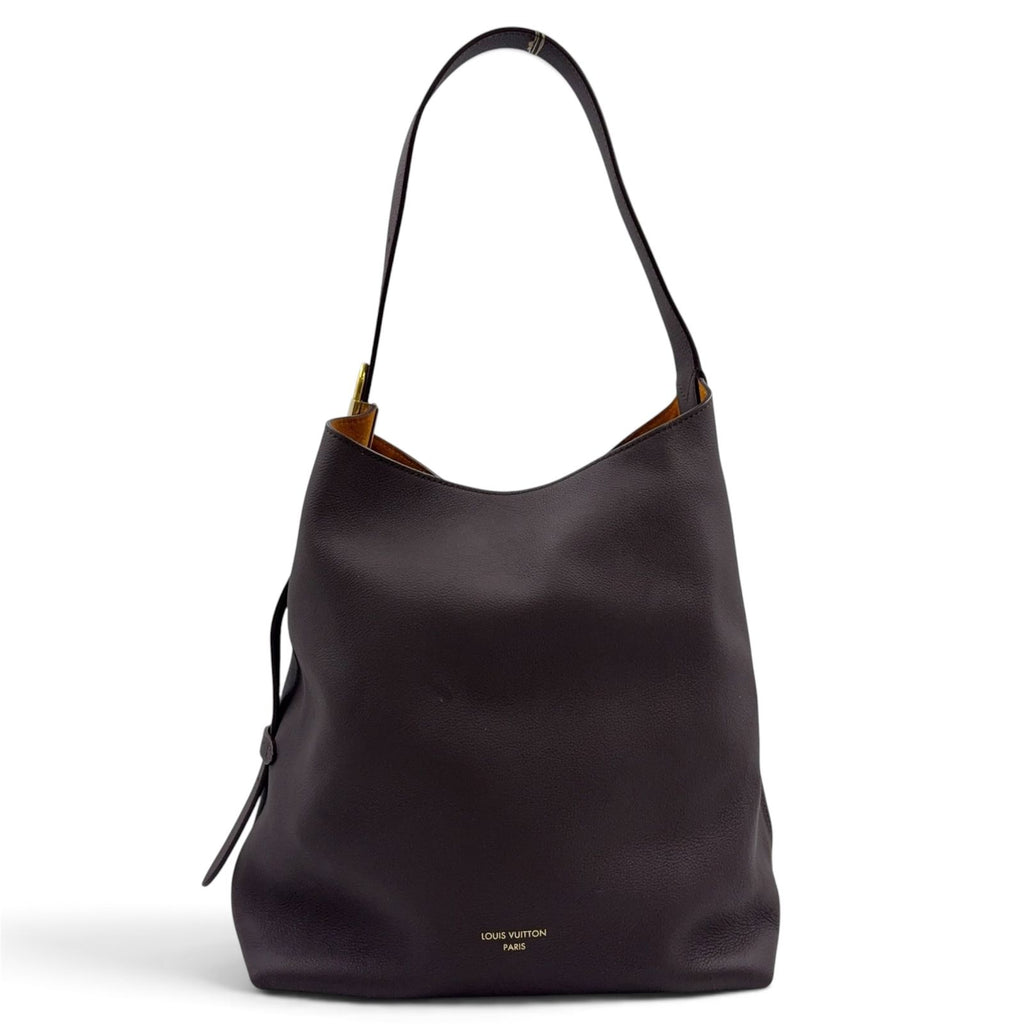 Louis Vuitton Lowkey Hobo MM Gray Leather Dark Brown Gold