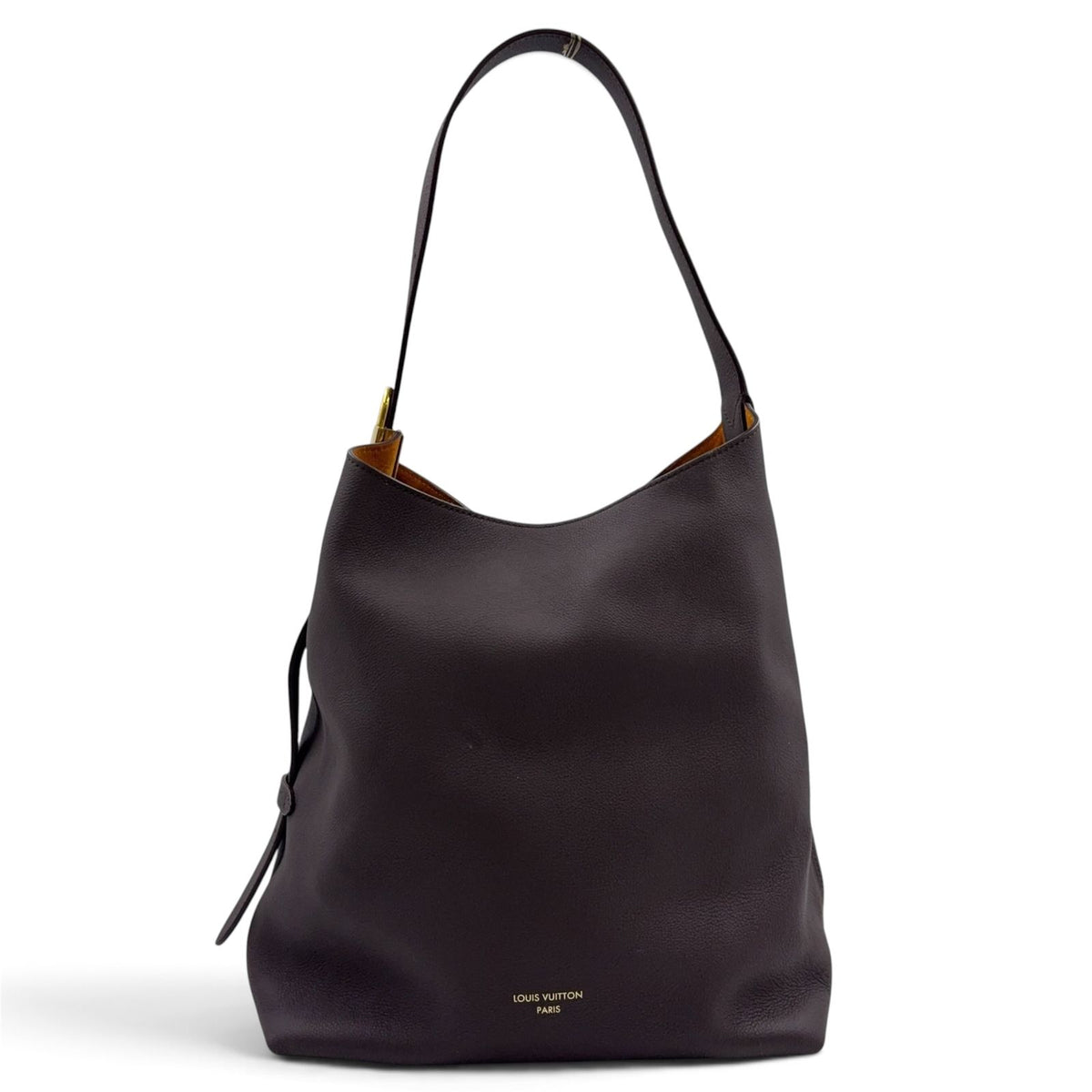 Louis Vuitton Lowkey Hobo MM Gray Leather Dark Brown Gold