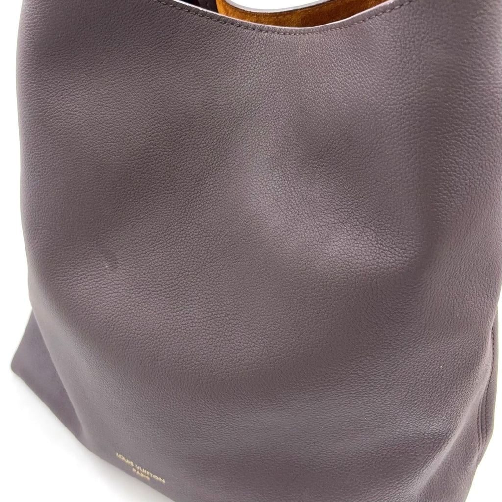 Louis Vuitton Lowkey Hobo MM Gray Leather Dark Brown Gold — view 5