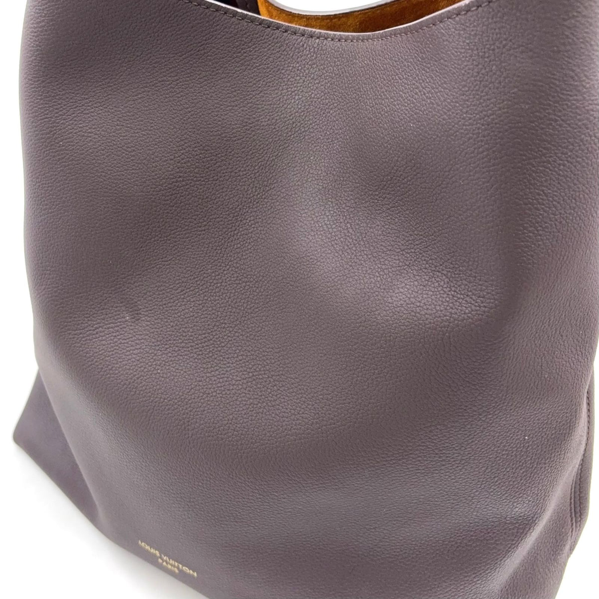 Louis Vuitton Lowkey Hobo MM Gray Leather Dark Brown Gold — view 5
