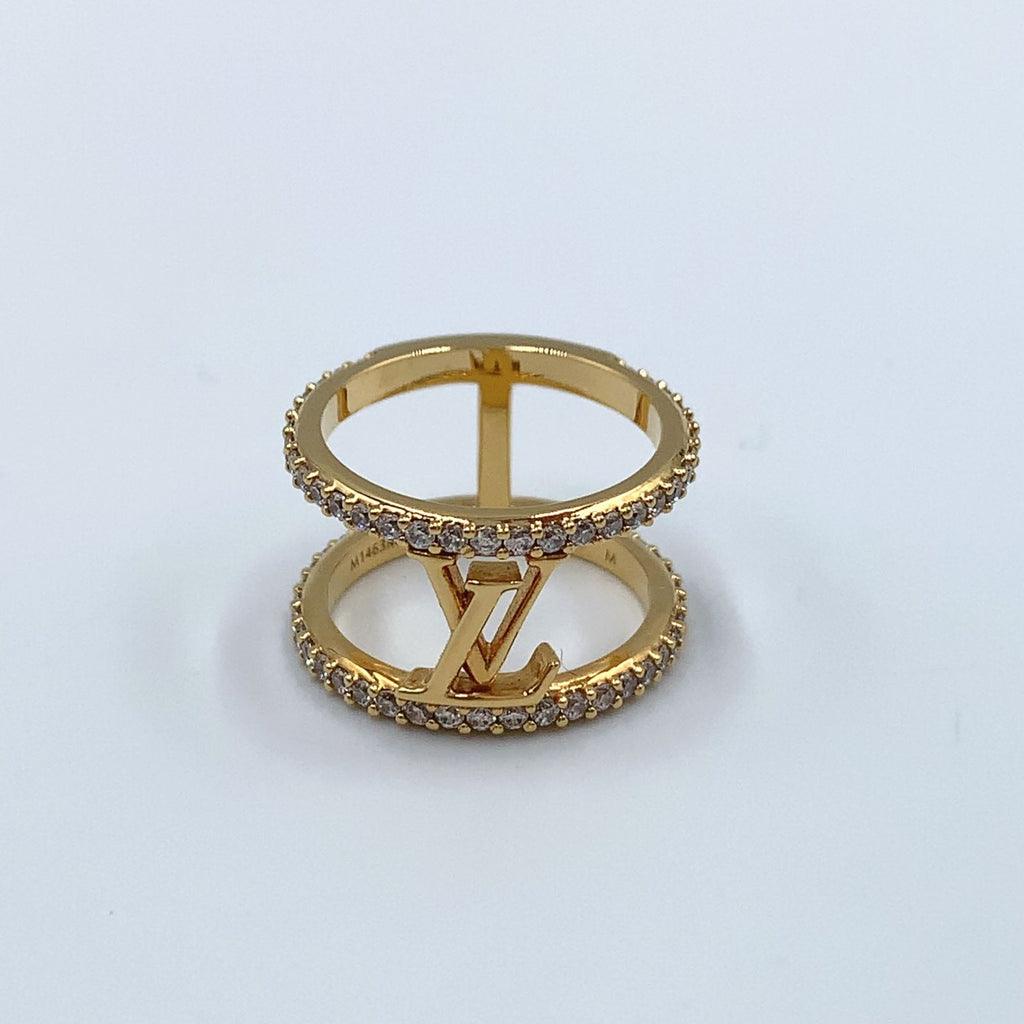 Louis Vuitton LV Iconic Strass Rhinestone Clear Gold Ring
