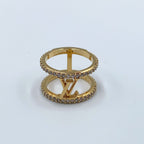 Louis Vuitton LV Iconic Strass Rhinestone Clear Gold Ring