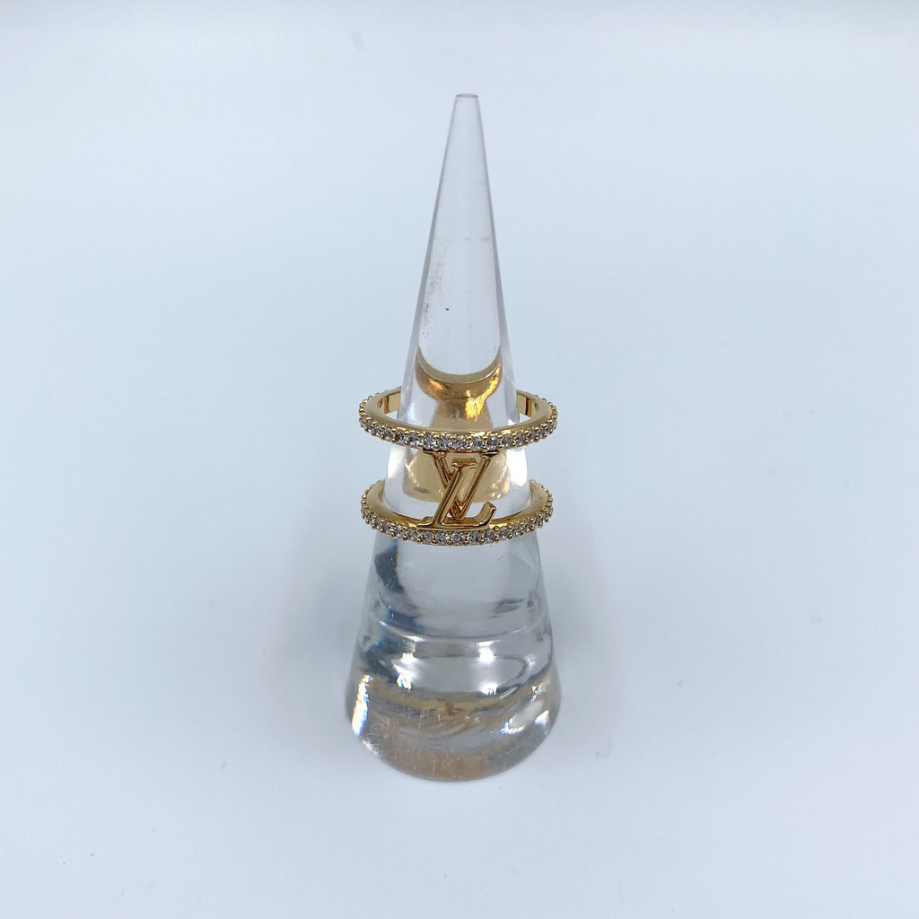 Louis Vuitton LV Iconic Strass Rhinestone Clear Gold Ring — view 5