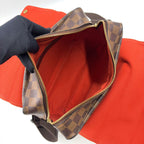 Louis Vuitton Naviglio Damier Ebene Leather Brown Shoulder Bag Gold — view 3
