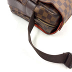 Louis Vuitton Naviglio Damier Ebene Leather Brown Shoulder Bag Gold — view 5