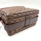 Louis Vuitton Naviglio Damier Ebene Leather Brown Shoulder Bag Gold — view 7