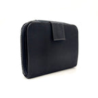 Prada Zip Around Leather Nylon Black Wallet Silver — view 2