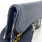 Dior Saddle Lotus Leather Canvas Navy Coin Purse Gold — view 8