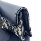 Dior Saddle Lotus Leather Canvas Navy Coin Purse Gold — view 7