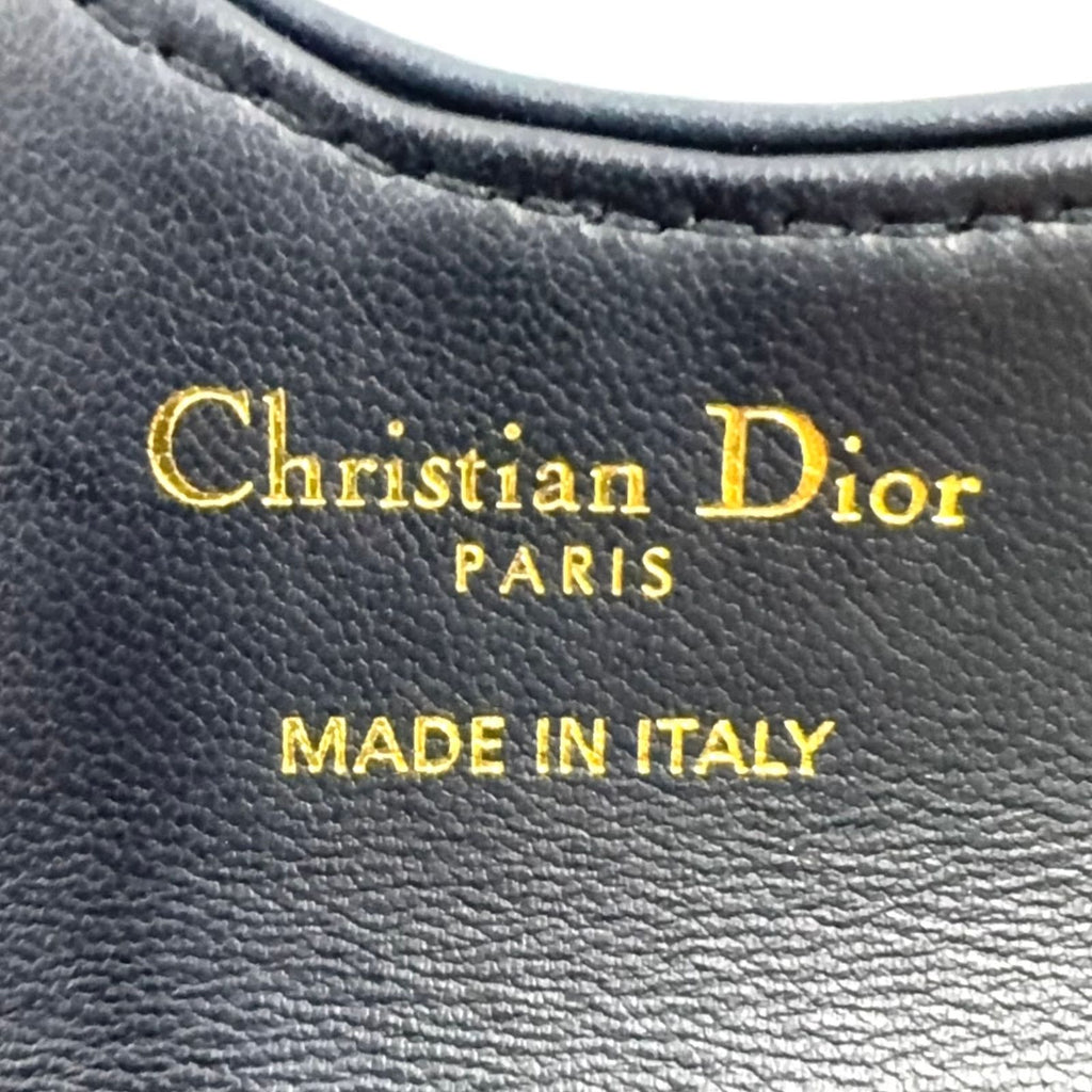 Dior Saddle Lotus Leather Canvas Navy Coin Purse Gold — view 4