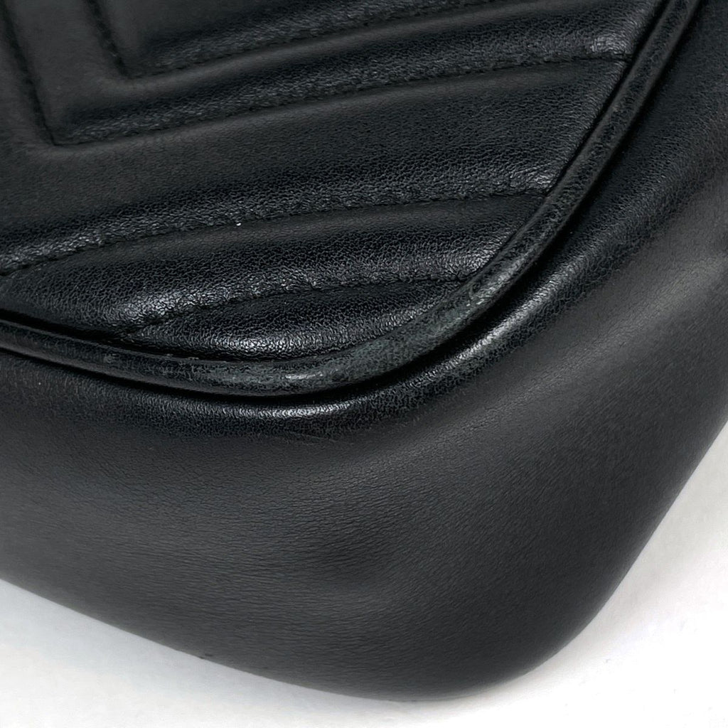 Gucci Shoulder Bag GG Marmont Double G Leather Black — view 3