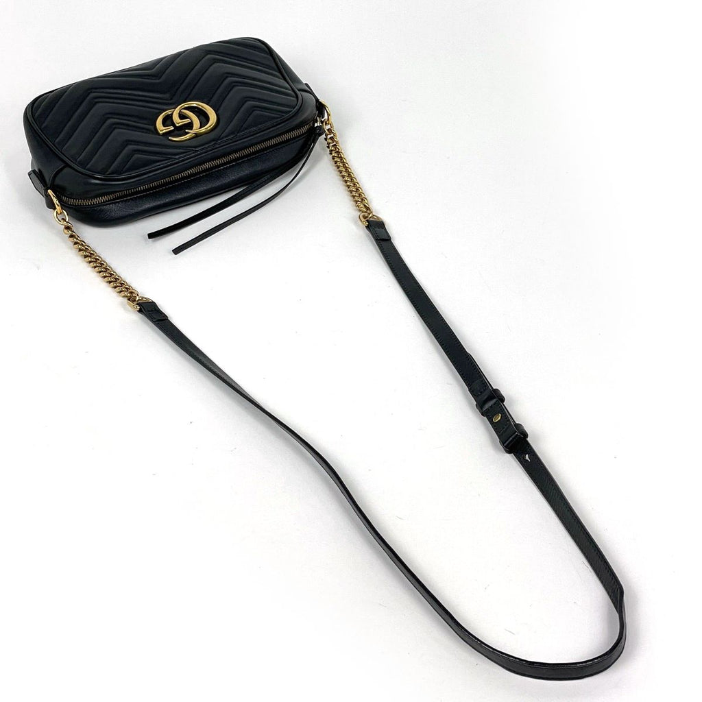Gucci Shoulder Bag GG Marmont Double G Leather Black — view 7