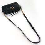 Gucci Shoulder Bag GG Marmont Double G Leather Black — view 7