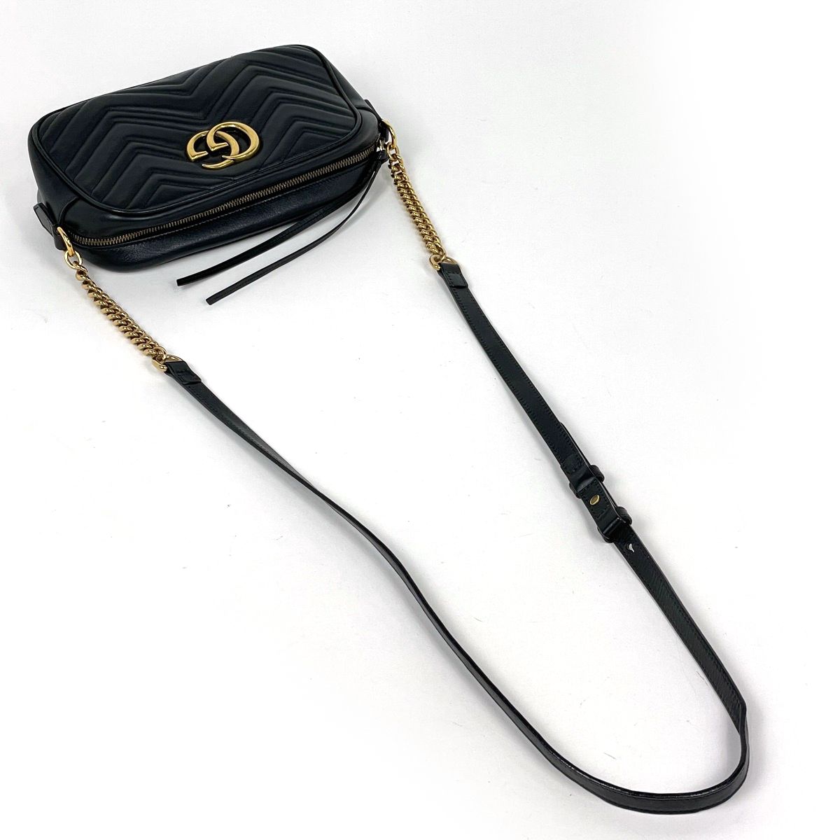 Gucci Shoulder Bag GG Marmont Double G Leather Black — view 7