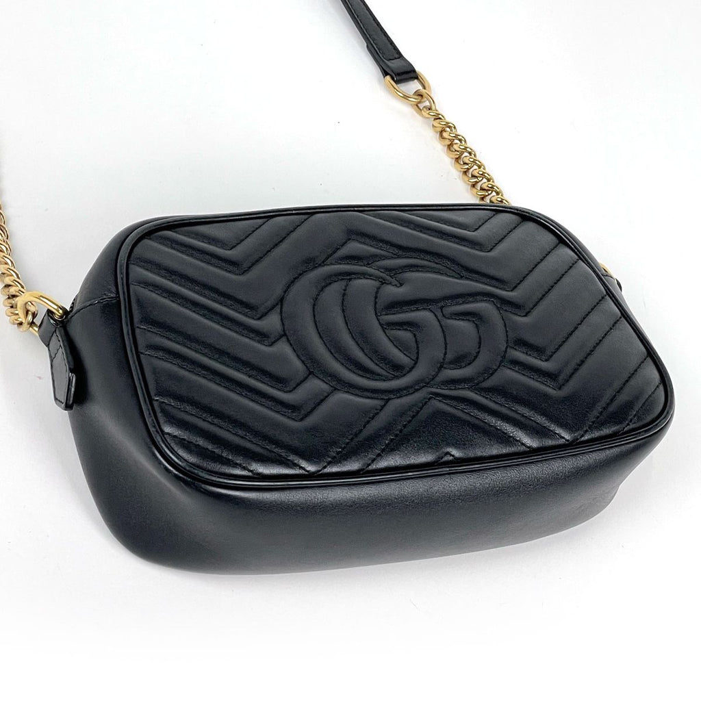 Gucci Shoulder Bag GG Marmont Double G Leather Black — view 2