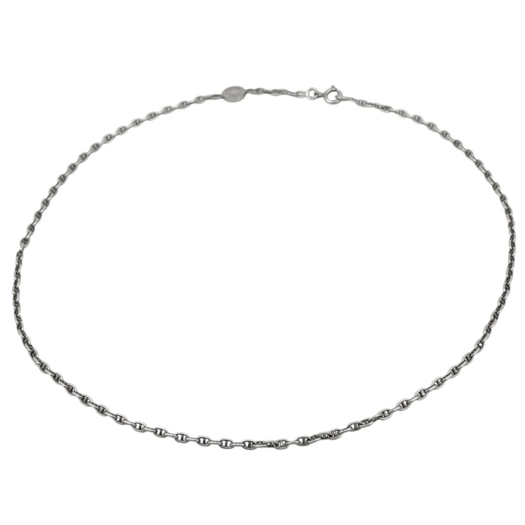 Hermes Necklace Sellier Round 925 Sterling Silver