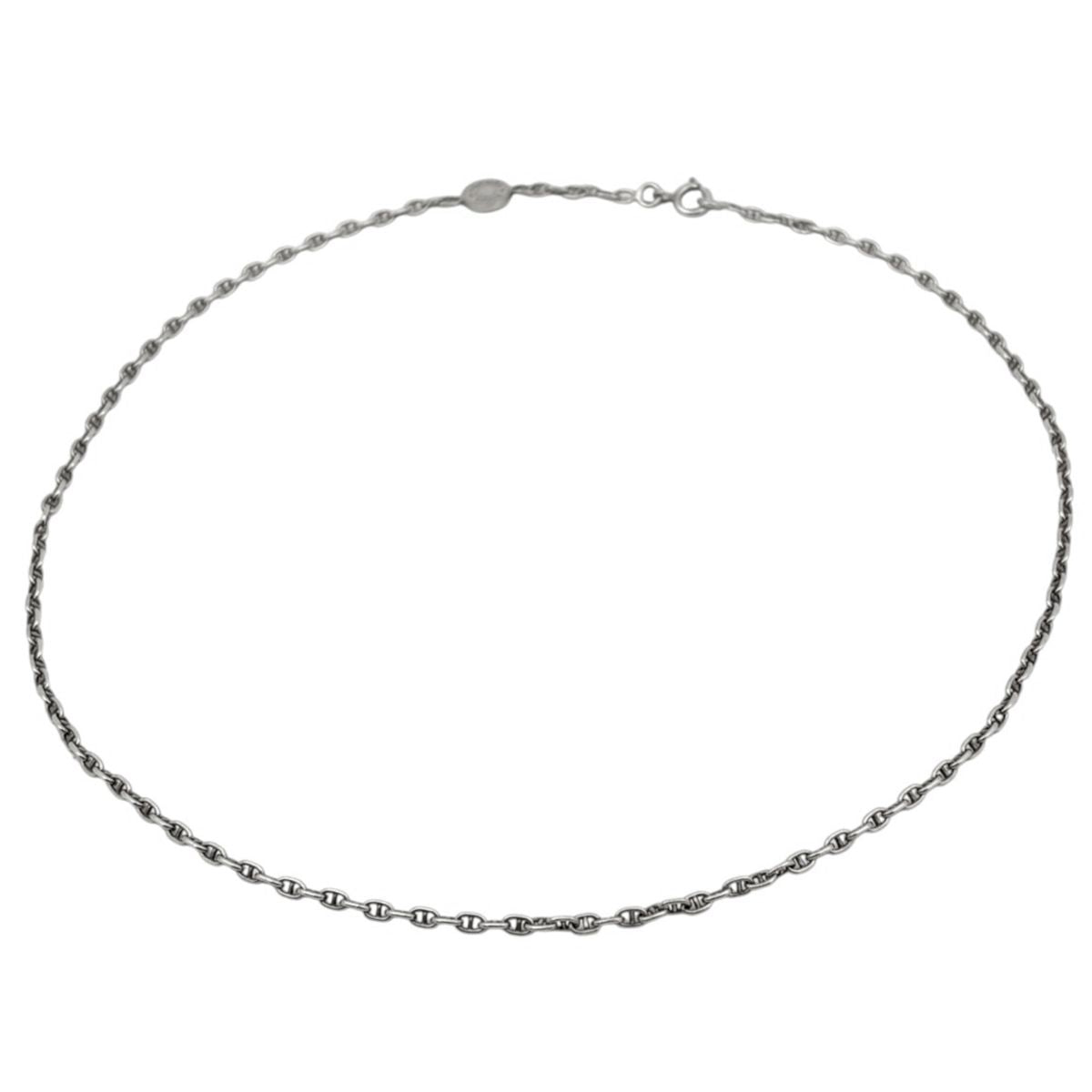Hermes Necklace Sellier Round 925 Sterling Silver