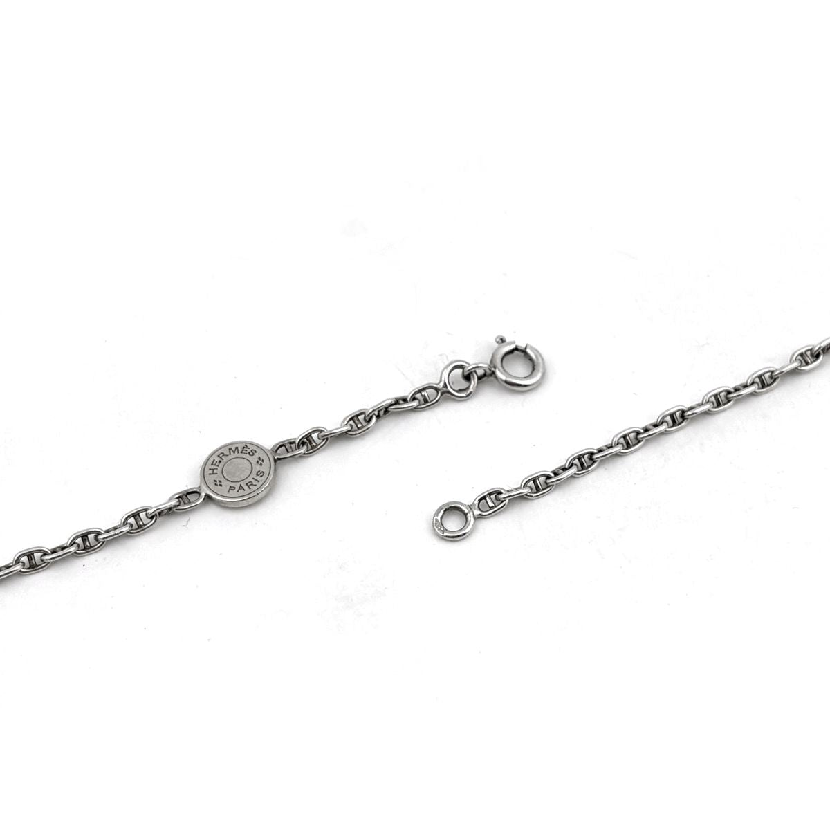 Hermes Necklace Sellier Round 925 Sterling Silver — view 3