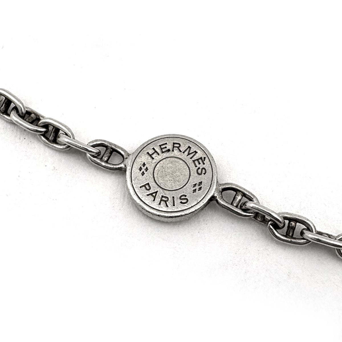 Hermes Necklace Sellier Round 925 Sterling Silver — view 4