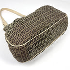 Fendi Tote Zucchino Pattern Canvas Beige White — view 2